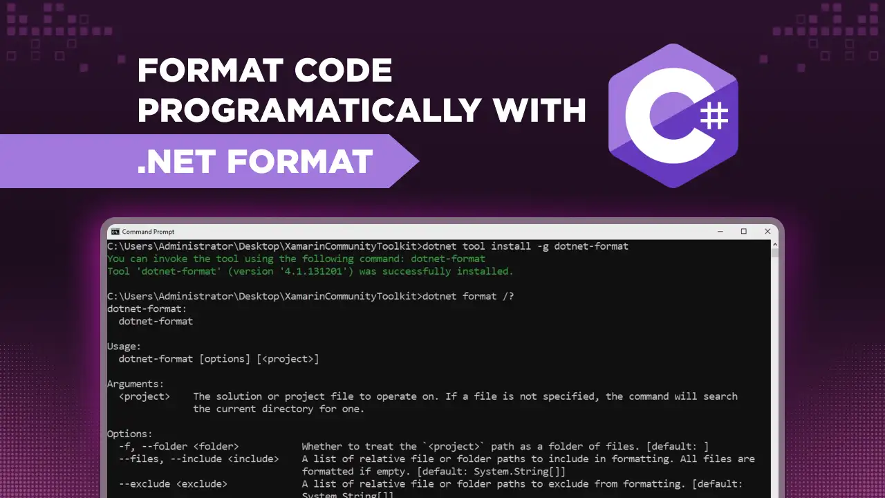 Format Code Programmatically with DotNet Format