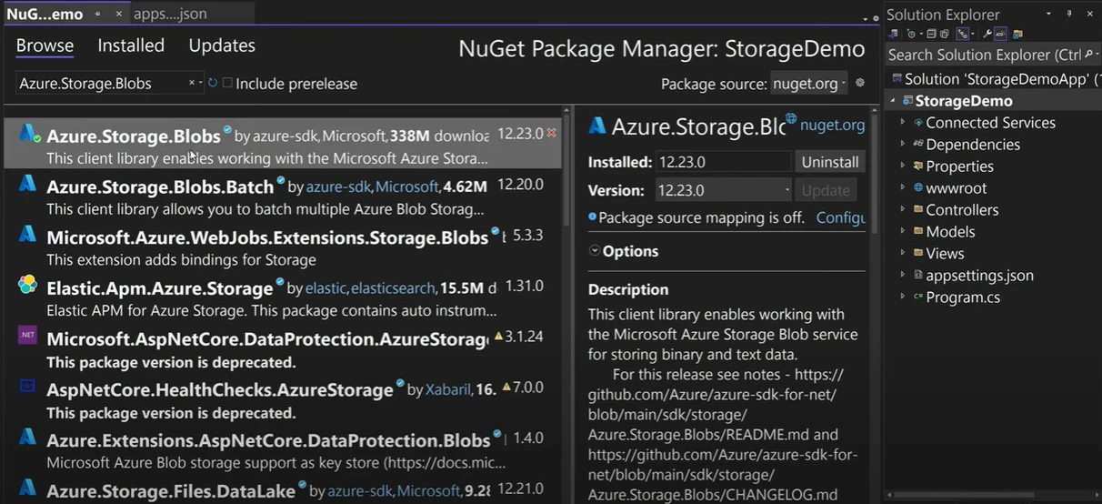 Intro Azure Storage Csharp 3 related to Installing Required NuGet Packages