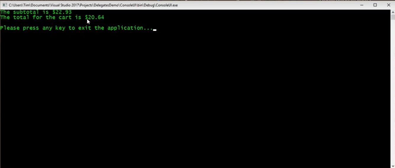 Understanding Csharp Delegate 1 related to Running the Application