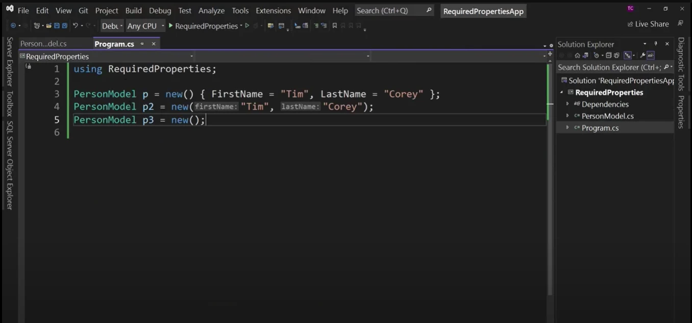 Understanding Csharp Properties 1 related to Using required with Constructors